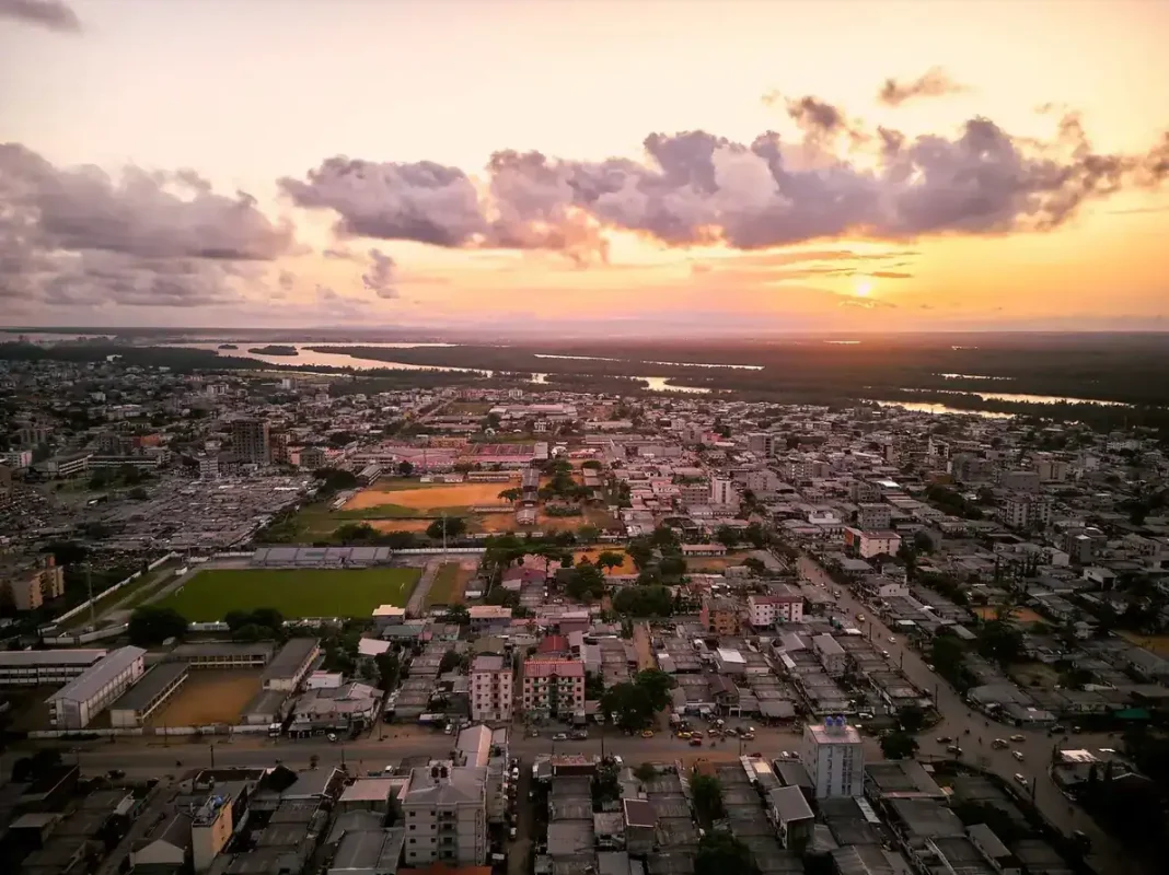 Best eSIM for Cameroon: aerial view of the Douala cityscape