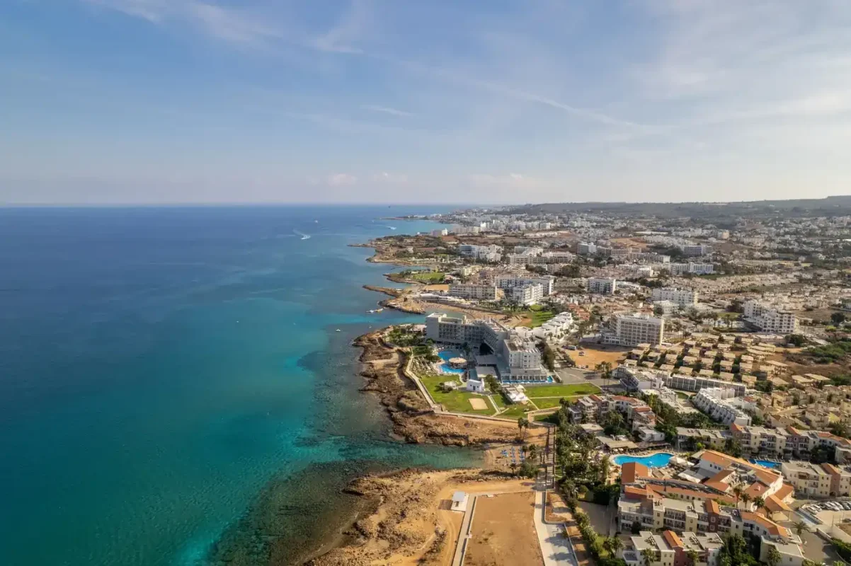 Best eSIM for Cyprus: a coastal town on the Cyprus shoreline