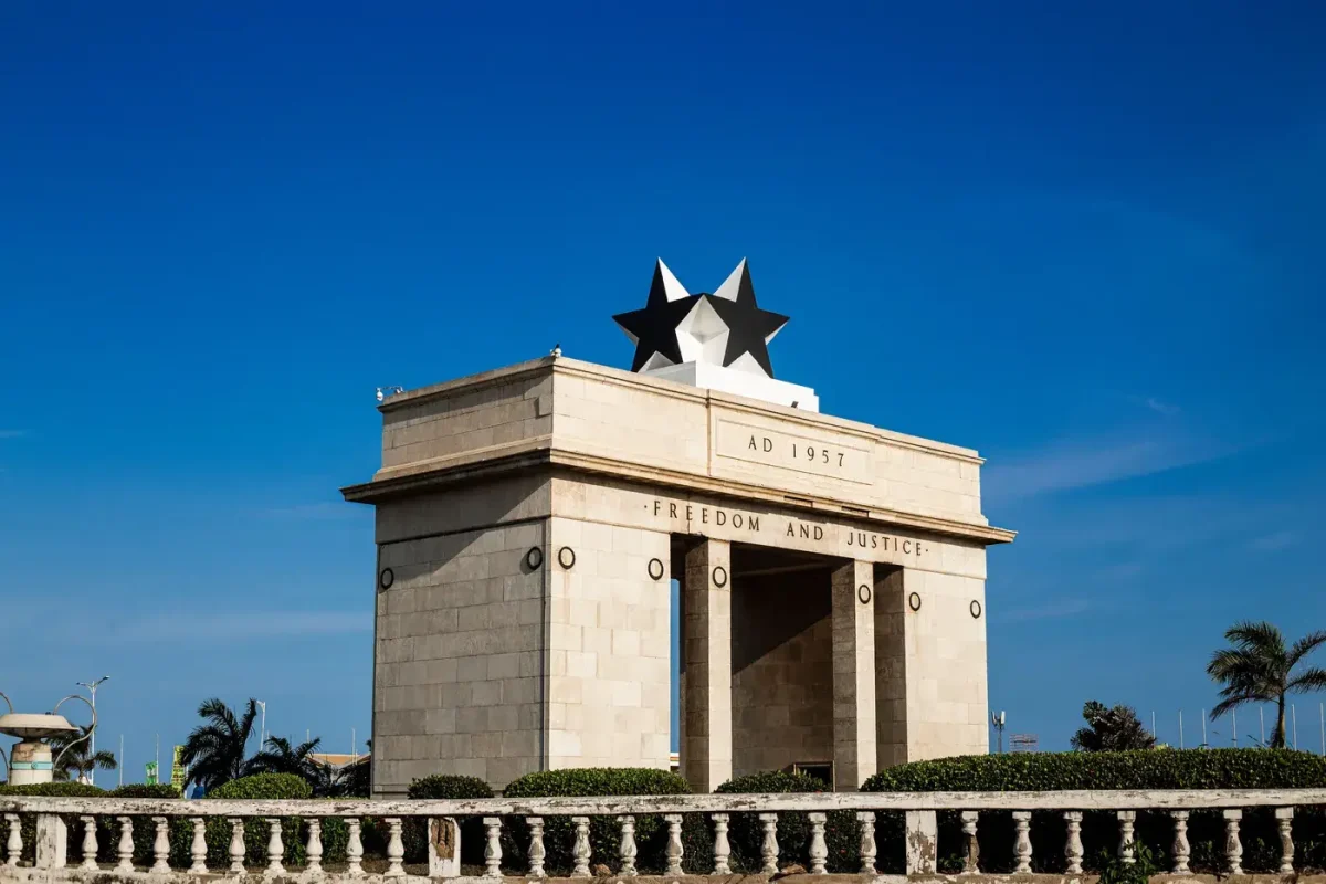 Best eSIM for Ghana: Independence Arch in Accra against a clear blue sky