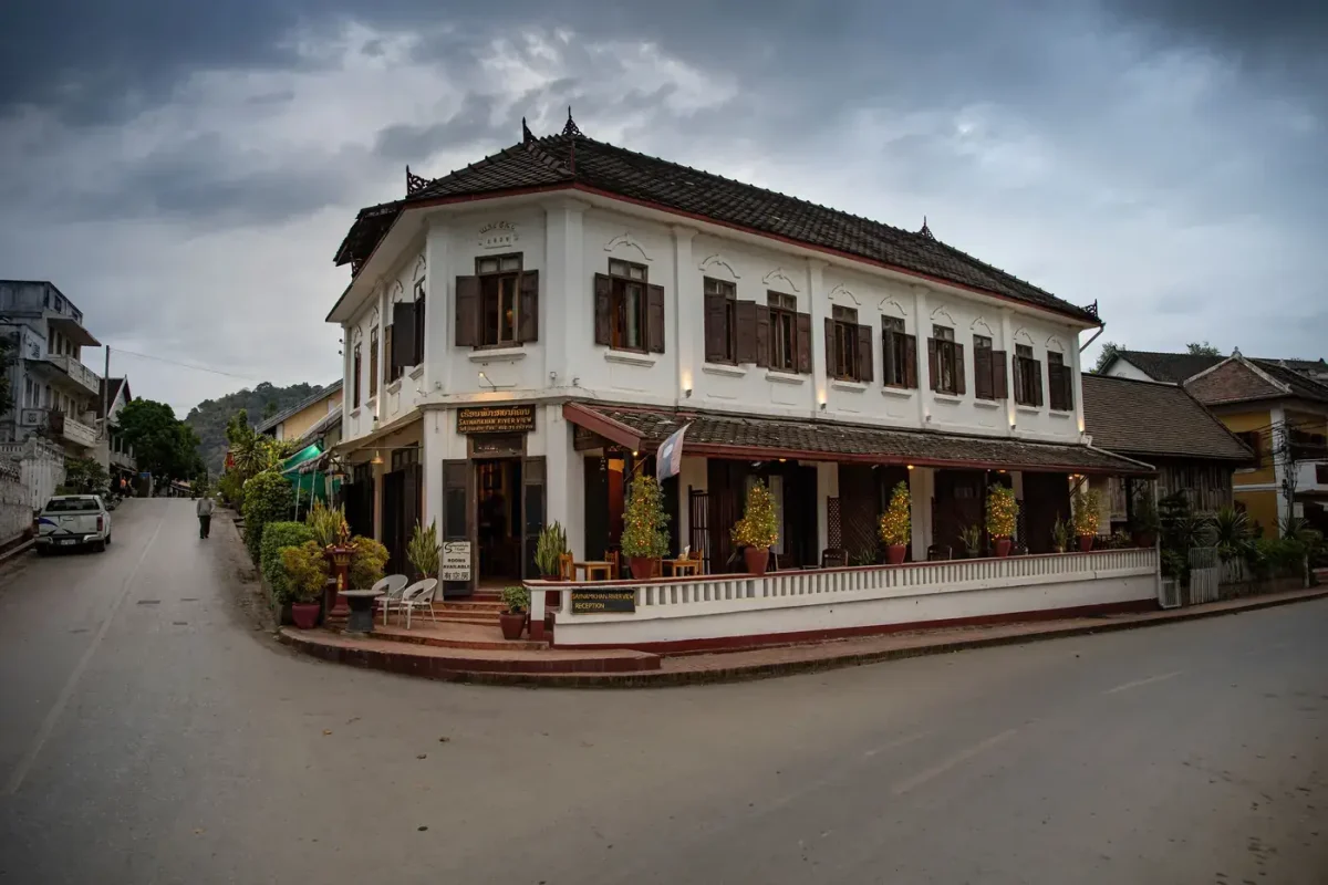 Best eSIM for Laos: colonial street in Luang Prabang