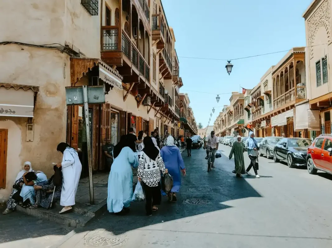 Best eSIM for Morocco: street life in the medina of Fes, Morocco